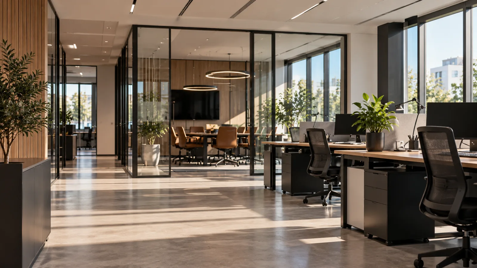 Plateau de bureaux et salle de réunion