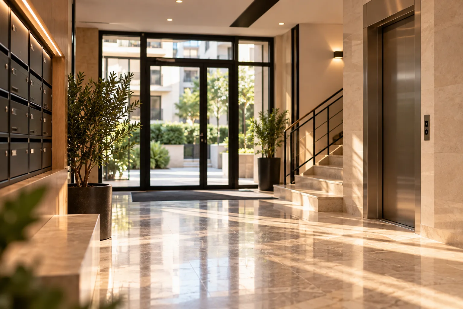 Hall d'entrée d'une copropriété